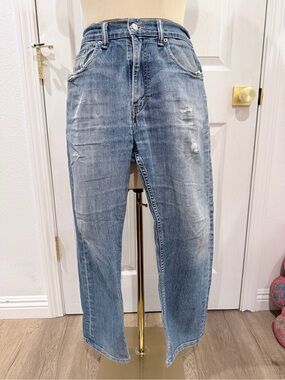 Levi's Light Blue Relaxed Fit Distressed Jeans